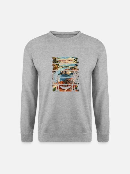 Kroatien Kroatien Reisen Sommer Kroatien Dubrovnik - Unisex Pullover - Weißgrau meliert