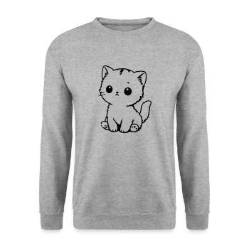 Cat Baby - Unisex Sweatshirt - salt & pepper - Front - Alina (178cm) & Michal (187cm)