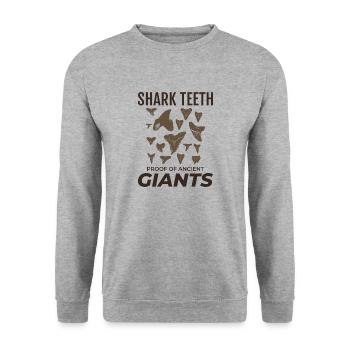 Haifischzähne Sammler Fossilienjagd Paläontologie - Unisex Pullover - Weißgrau meliert - Vorne - Alina (178cm) & Michal (187cm)