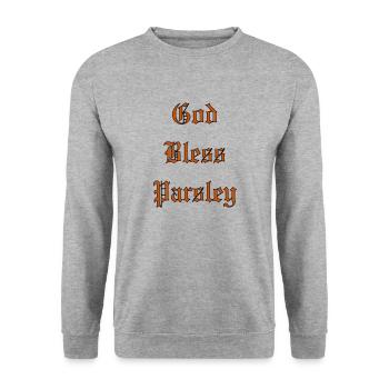 GodBlessParsley - Unisex Sweatshirt - salt & pepper - Front - Alina (178cm) & Michal (187cm)