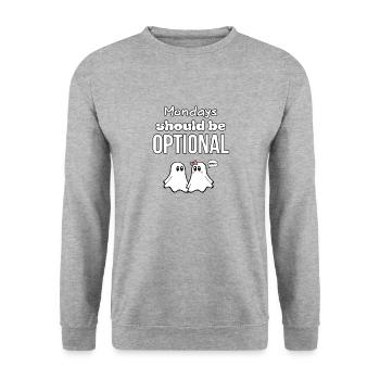 CITATIONS DE GHOST 05 - Sweat-shirt Unisexe - gris chiné - Devant - Alina (178cm) & Michal (187cm)