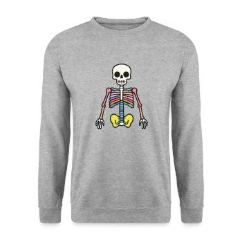 Icône squelette d’Halloween - Sweat-shirt Unisexe - gris chiné - Devant - Alina (178cm) & Michal (187cm)