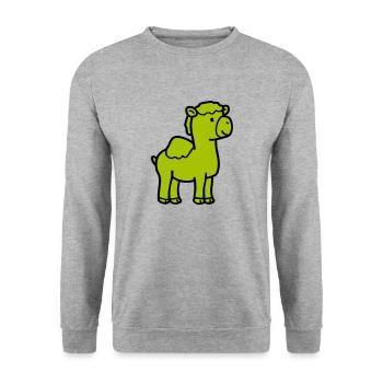 Bande dessinée de chameau - Sweat-shirt Unisexe - gris chiné - Devant - Alina (178cm) & Michal (187cm)
