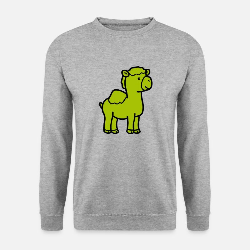 Kamel Comic - Unisex Pullover - Weißgrau meliert
