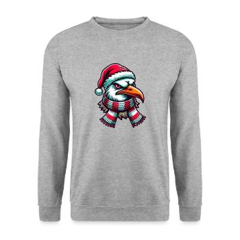 Moin Seagull Christmas - Unisex Sweatshirt - salt & pepper - Front - Alina (178cm) & Michal (187cm)