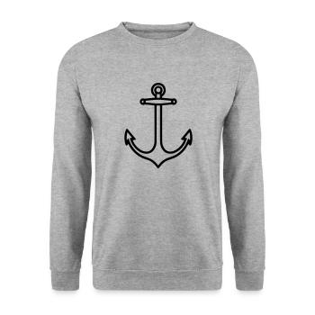 Anker - Unisex Pullover - Weißgrau meliert - Vorne - Alina (178cm) & Michal (187cm)