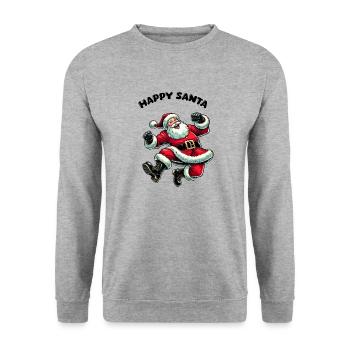Santa Claus happy Santa - Unisex Sweatshirt - salt & pepper - Front - Alina (178cm) & Michal (187cm)