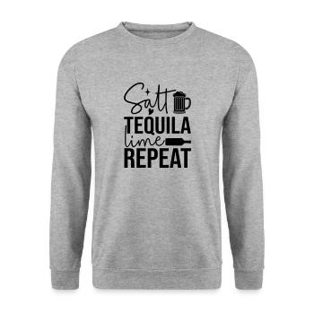 Salt tequila lime repeat - Unisex Sweatshirt - salt & pepper - Front - Alina (178cm) & Michal (187cm)