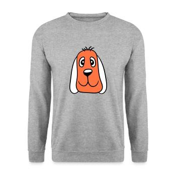 Visage de chien Petit Tête d’animal de compagnie Mignon - Sweat-shirt Unisexe - gris chiné - Devant - Alina (178cm) & Michal (187cm)