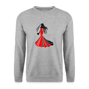 Braut - Unisex Pullover - Weißgrau meliert - Vorne - Alina (178cm) & Michal (187cm)