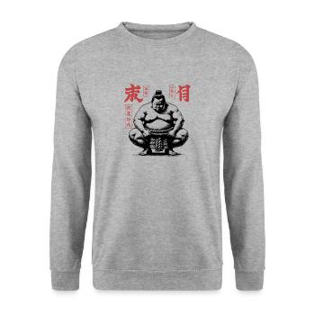 Sumo Wrestler - Unisex Sweatshirt - salt & pepper - Front - Alina (178cm) & Michal (187cm)