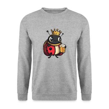 Ladybug Beer Funny - Unisex Sweatshirt - salt & pepper - Front - Alina (178cm) & Michal (187cm)