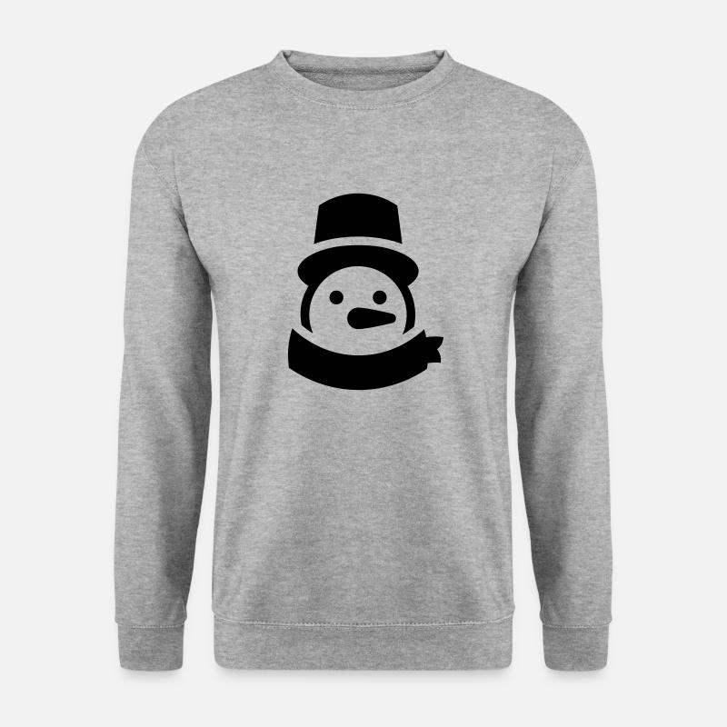 schneemann kopf - Unisex Pullover - Weißgrau meliert