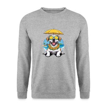 Vacances pour chiens Vacances pour chiens Île d’Hawaï Mer - Sweat-shirt Unisexe - gris chiné - Devant - Alina (178cm) & Michal (187cm)
