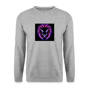 Lion - Unisex Pullover - Weißgrau meliert - Vorne - Alina (178cm) & Michal (187cm)