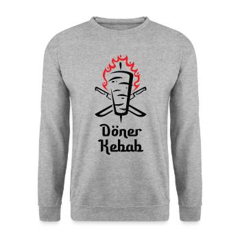 Döner Dürum Kebab Geschenk - Unisex Pullover - Weißgrau meliert - Vorne - Alina (178cm) & Michal (187cm)