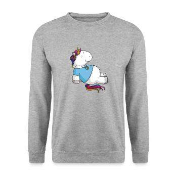 Hippie Unicorn Comic - Sweat-shirt Unisexe - gris chiné - Devant - Alina (178cm) & Michal (187cm)