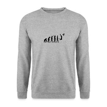 Basketball Evolution - Unisex Sweatshirt - salt & pepper - Front - Alina (178cm) & Michal (187cm)