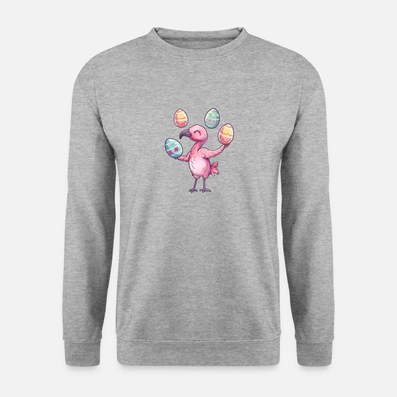 Flamingo Easter Eggs Juggling Festive - Unisex Sweatshirt - salt & pepper
