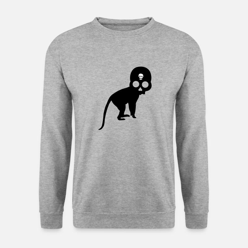 HORNSKULL - singe monkey - Sweat-shirt Unisexe - gris chiné