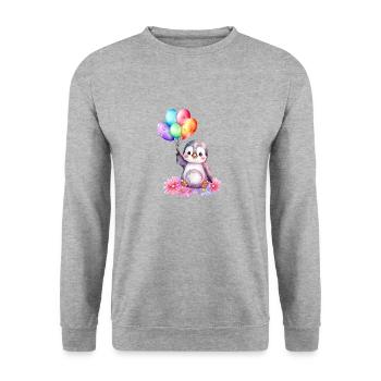 penguin animal cute antarctica bird zoo winter cold - Unisex Sweatshirt - salt & pepper - Front - Alina (178cm) & Michal (187cm)
