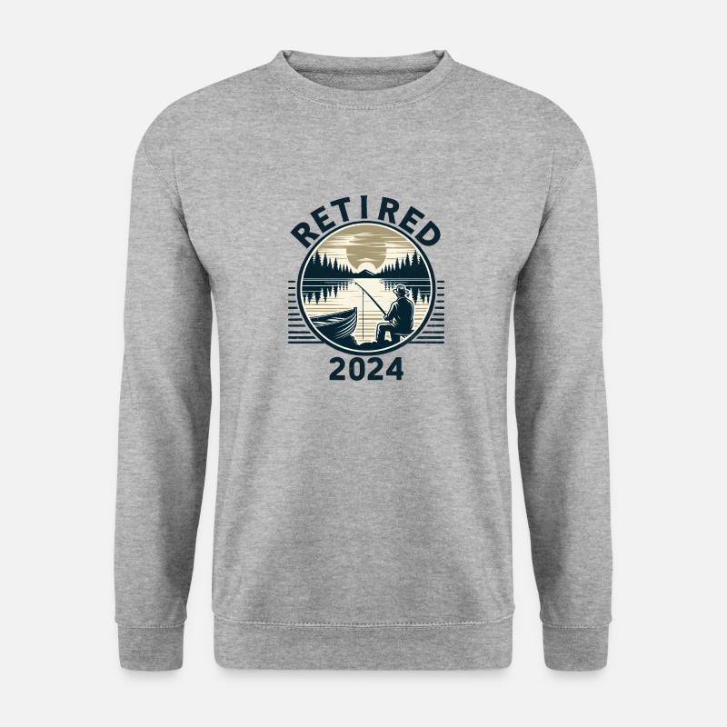 Gone Fishing Not Working Im Ruhestand 2024 - Unisex Pullover - Weißgrau meliert