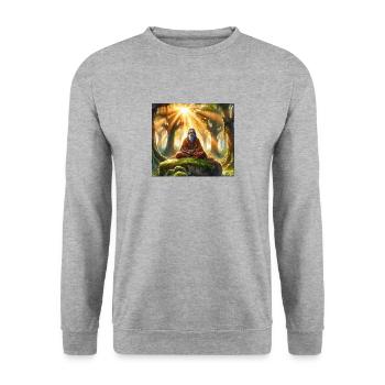 Yogi (B) - Unisex Sweatshirt - salt & pepper - Front - Alina (178cm) & Michal (187cm)