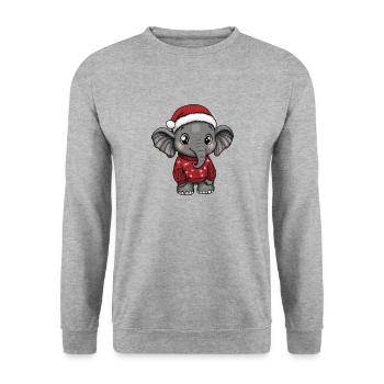 Elephant Christmas Comic - Unisex Sweatshirt - salt & pepper - Front - Alina (178cm) & Michal (187cm)