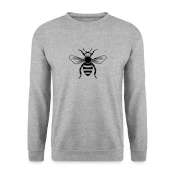 Abeille - Sweat-shirt Unisexe - gris chiné - Devant - Alina (178cm) & Michal (187cm)