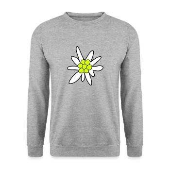 Edelweiss, fleur - Sweat-shirt Unisexe - gris chiné - Devant - Alina (178cm) & Michal (187cm)