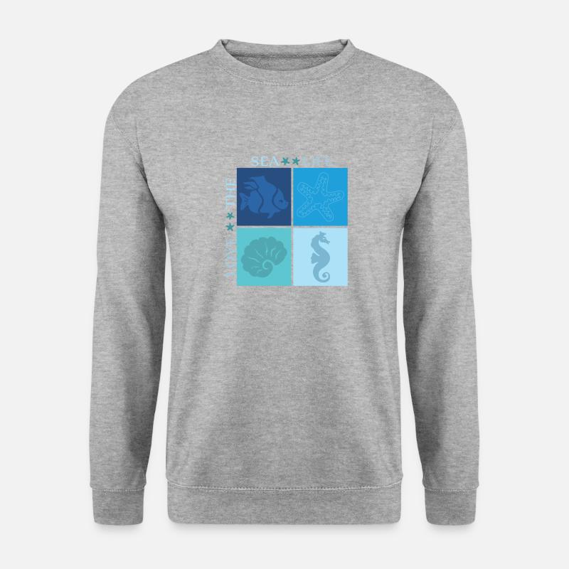 Leben im Meer - Unisex Pullover - Weißgrau meliert