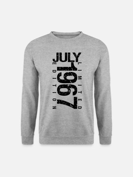 Geburtstag Juli 1967 Juli geboren im Juli 1967 - Unisex Pullover - Weißgrau meliert