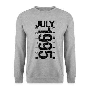 Geburtstag Juli 1995 Juli geboren im Juli 1995 - Unisex Pullover - Weißgrau meliert - Vorne - Alina (178cm) & Michal (187cm)