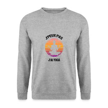 J'peux pas j'ai yoga - Sweat-shirt Unisexe - gris chiné - Devant - Alina (178cm) & Michal (187cm)
