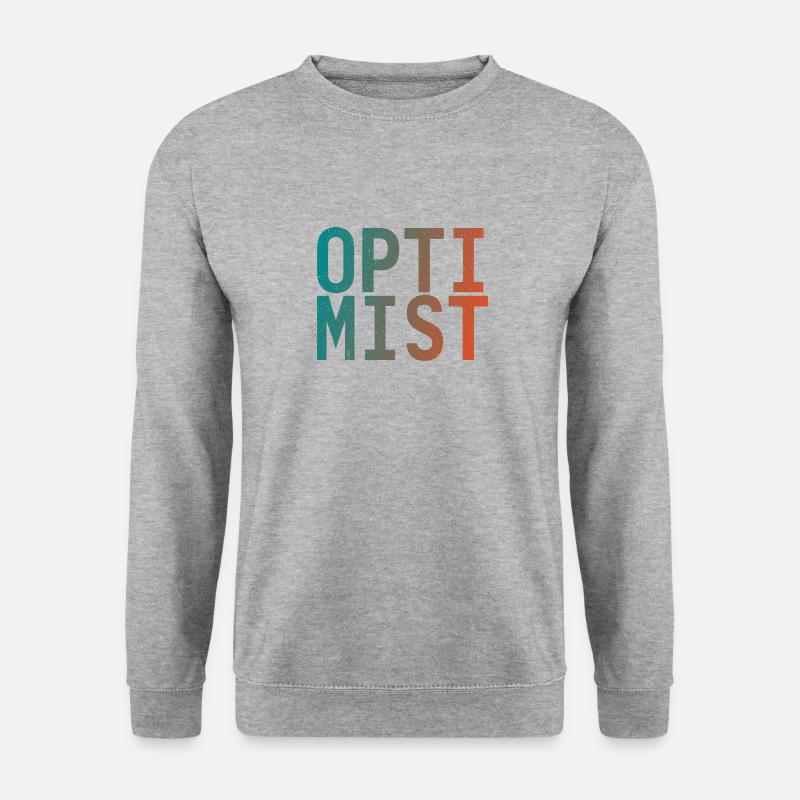 Ich bin Optimist! - Unisex Pullover - Weißgrau meliert