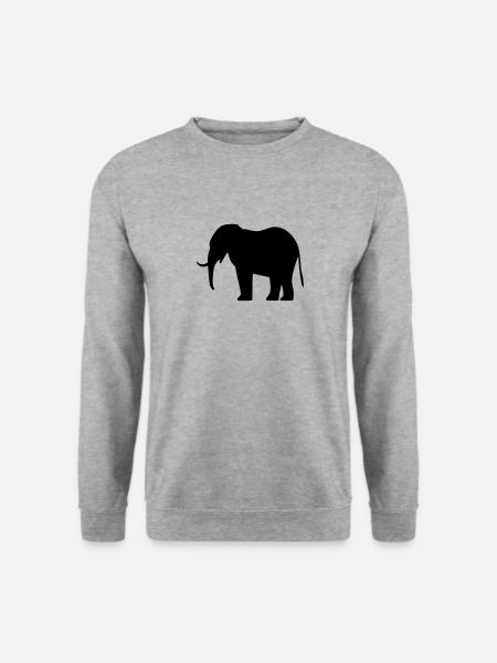 Elefant - Unisex Pullover - Weißgrau meliert