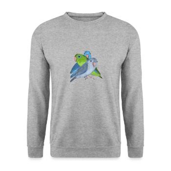 Three parrot parrots - Unisex Sweatshirt - salt & pepper - Front - Alina (178cm) & Michal (187cm)