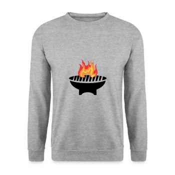 My Grill My Rules Saying Shirt BBQ Grill - Unisex Sweatshirt - salt & pepper - Front - Alina (178cm) & Michal (187cm)