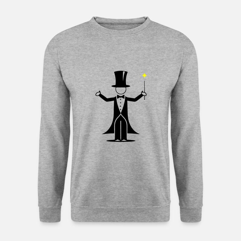 Zauberer Design - Unisex Pullover - Weißgrau meliert