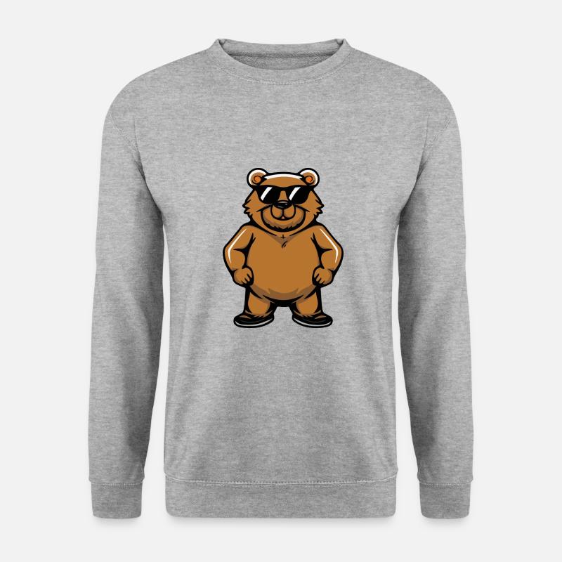 Bär Tier - Unisex Pullover - Weißgrau meliert