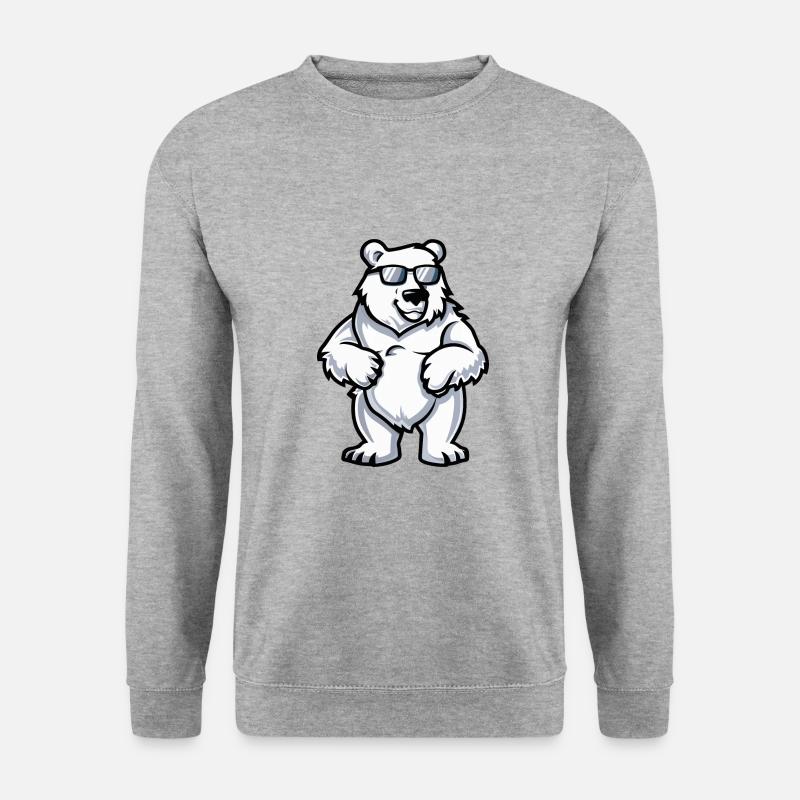 Eisbär Tier - Unisex Pullover - Weißgrau meliert