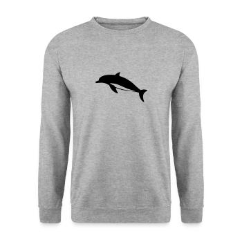Dolphin - Unisex Sweatshirt - salt & pepper - Front - Alina (178cm) & Michal (187cm)