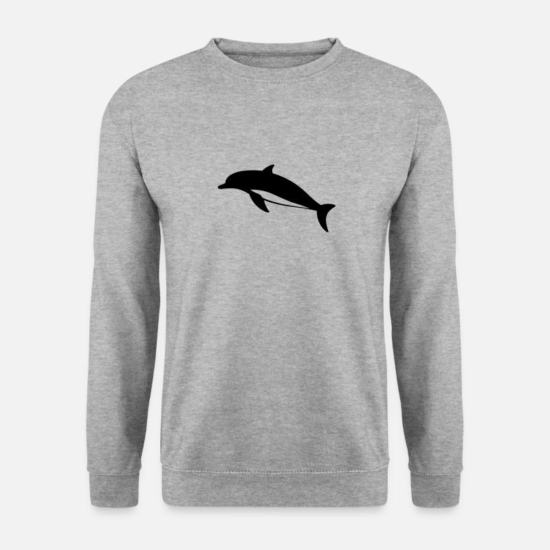 Delfin - Unisex Pullover - Weißgrau meliert