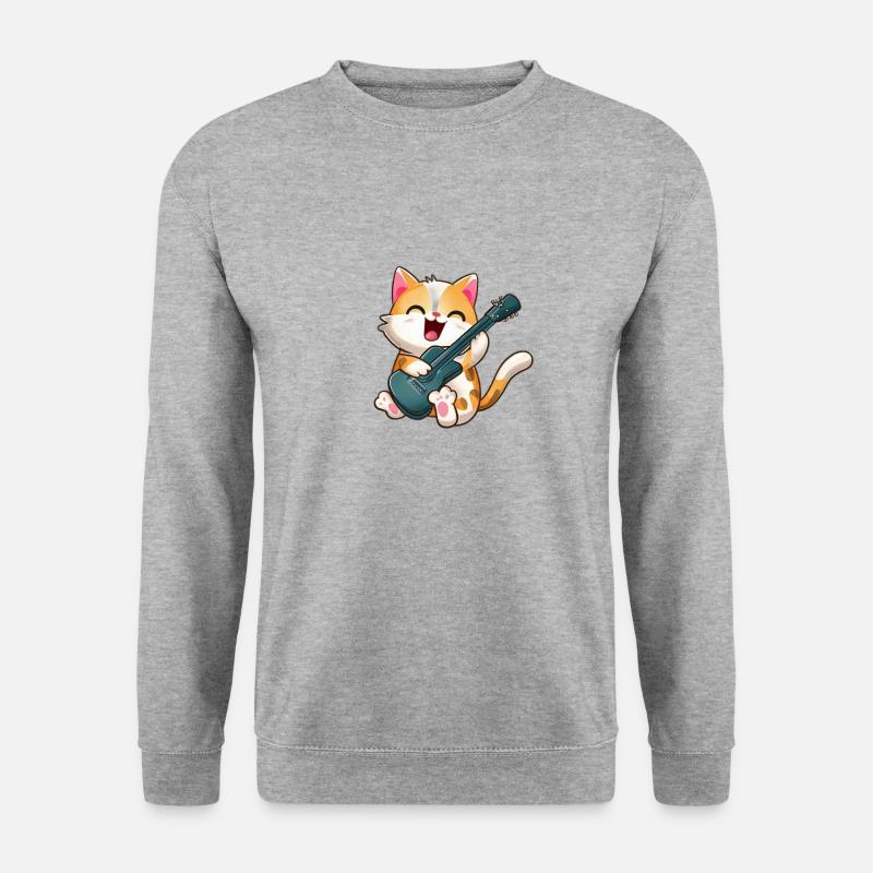 Cat with guitar - Unisex Sweatshirt - salt & pepper