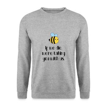 Ecology - Let's protect the bees! - Unisex Sweatshirt - salt & pepper - Front - Alina (178cm) & Michal (187cm)