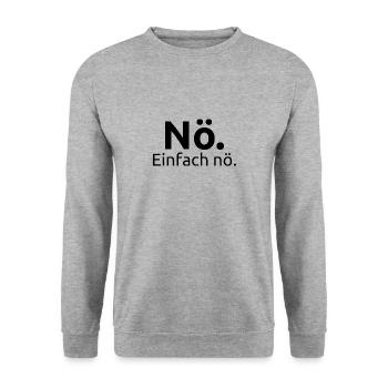 Nö. Einfach nö. - Unisex Pullover - Weißgrau meliert - Vorne - Alina (178cm) & Michal (187cm)