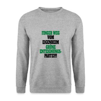 Witze Grüne Die Grünen Habeck Baerbock Partei - Unisex Pullover - Weißgrau meliert - Vorne - Alina (178cm) & Michal (187cm)