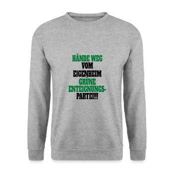 Witze Grüne Die Grünen Habeck Baerbock Partei - Unisex Pullover - Weißgrau meliert - Vorne - Alina (178cm) & Michal (187cm)