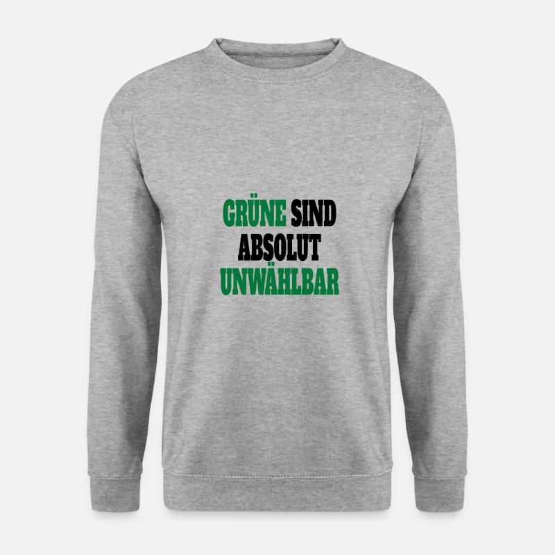 Witze Grüne Die Grünen Habeck Baerbock Partei - Unisex Pullover - Weißgrau meliert