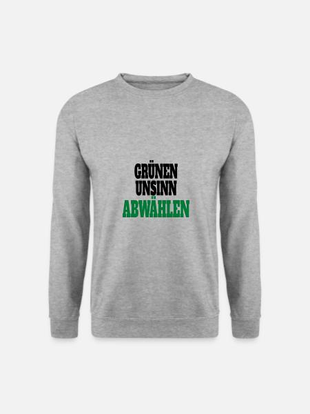 Witze Grüne Die Grünen Habeck Baerbock Partei - Unisex Pullover - Weißgrau meliert